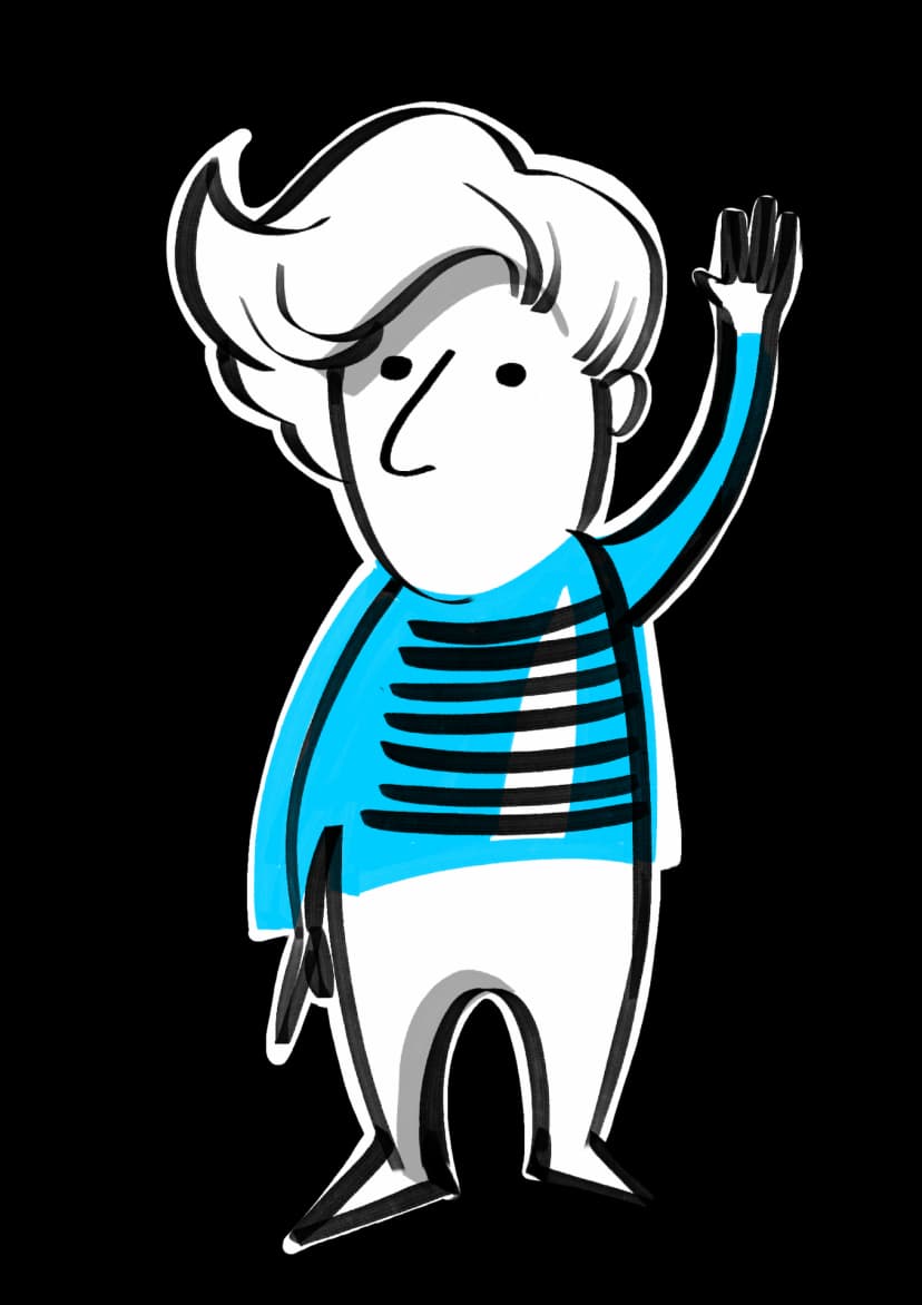 Digitedu maskot – student se sluchátky